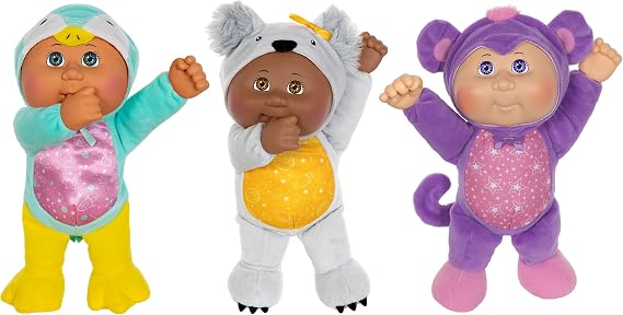 Cabbage Patch Kids Space Friends 3-Pack - 9 Inch CPK Dolls - Collectible Cuties - Features Mercury Monkey, Pluto Penguin, Nova Koala - Thumb-Sucking Helper CPK -