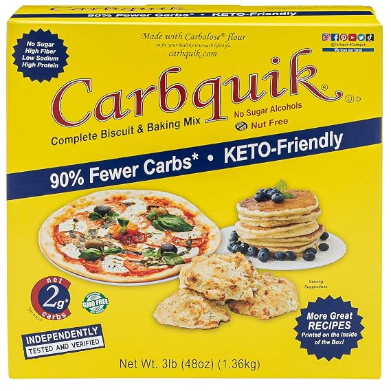 Carbquik Keto Biscuit & Baking Mix, 3 lb Perfect for Pancakes, Waffles, Biscuits, Bread, Pizza Crust & More. Low Carb, Sugar Free Baking with 6g Protein Per Serving.