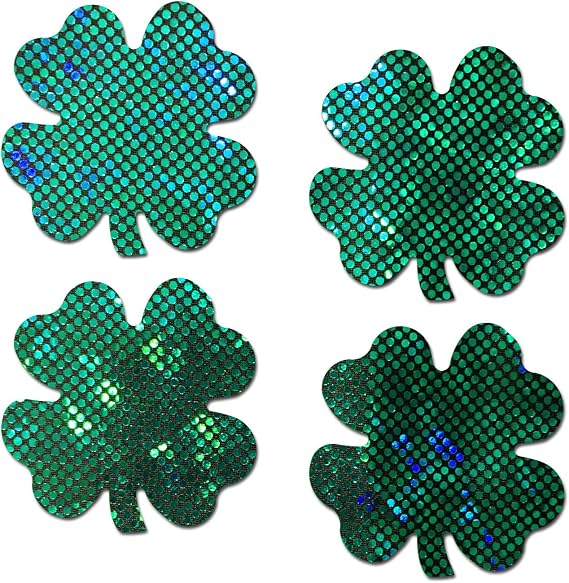 PASTEASE St. Patricks Day Pasties - Nipple Covers for Parties, Lingerie, Festival | Green & Gold Accessory | Made in USA
