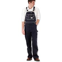 Round House Men's Blue Classic Fly Bib Overalls Big Blue 44W x 32L
