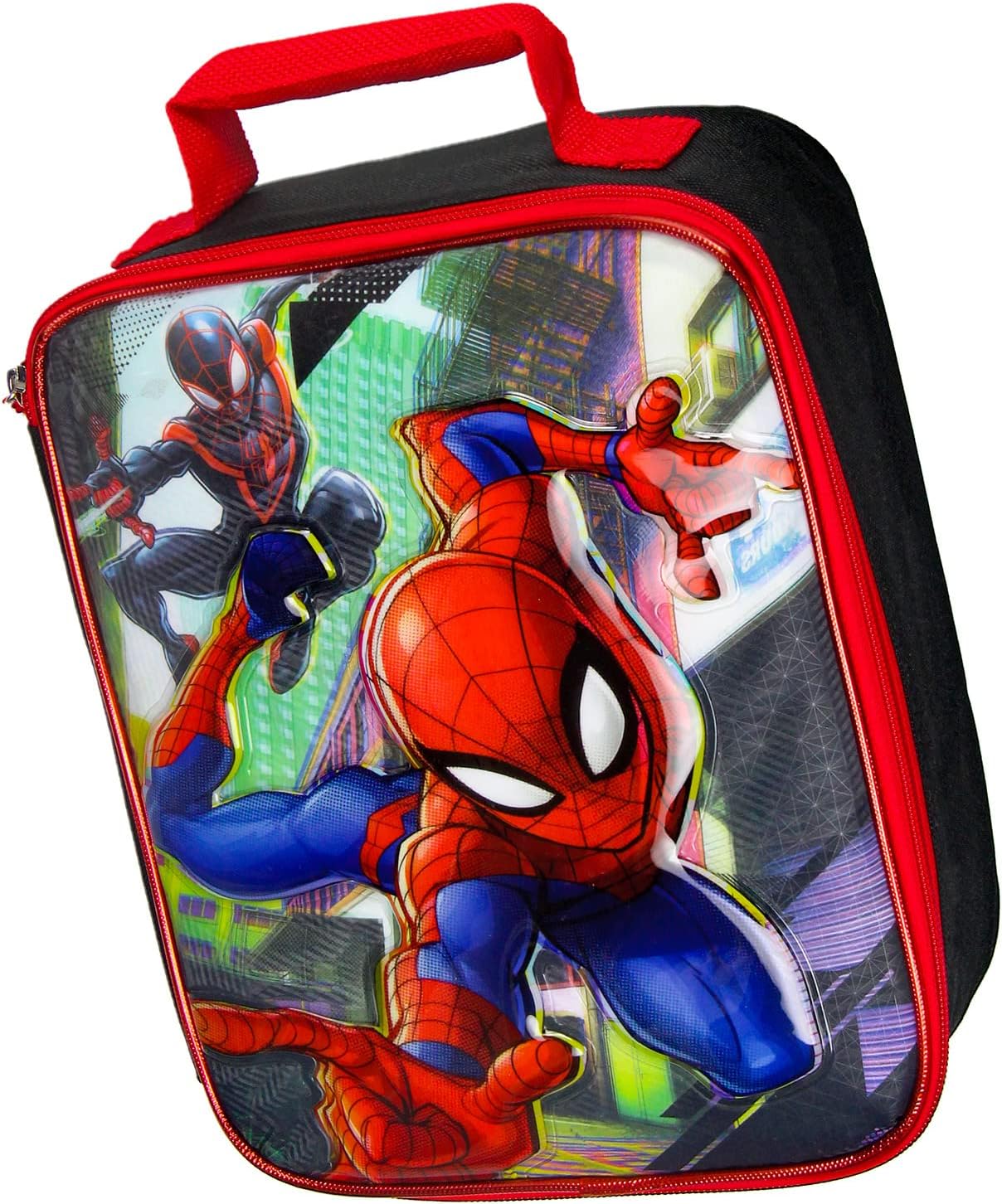 Bioworld Marvel Spider-Man and Miles Morales Comic Superhero Insulated Lunch Tote