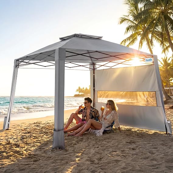 Quictent 10x10 Pop Up Canopy Tent Lightweight & Portable with 1 Sidewall