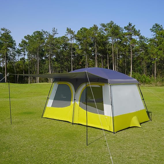 Vidalido Tents,3-4 Person Camping Tent with Extended Vestibule,Weather Resistant Family Tents with Breathable Mesh Windows,Easy Install Waterproof Outdoor Tent for Backpacking and Camping Hiking