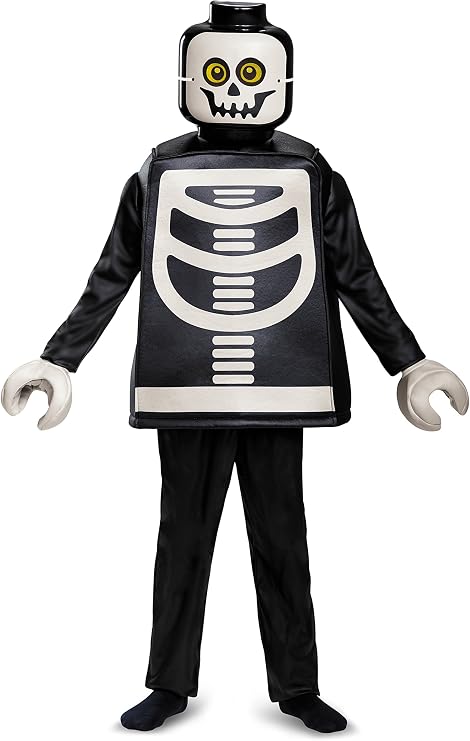 Disguise Lego Skeleton Deluxe Costume, Black, Large (10-12)