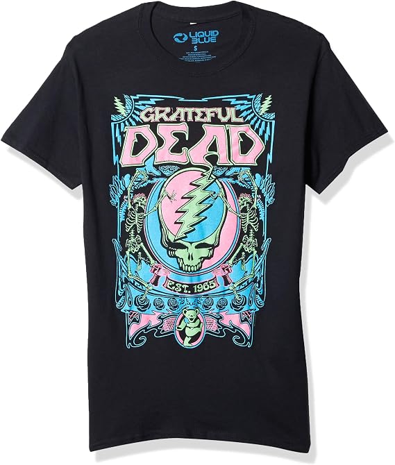 Liquid Blue Unisex-Adult Grateful Dead SYF Blacklight T-shirtT-Shirt