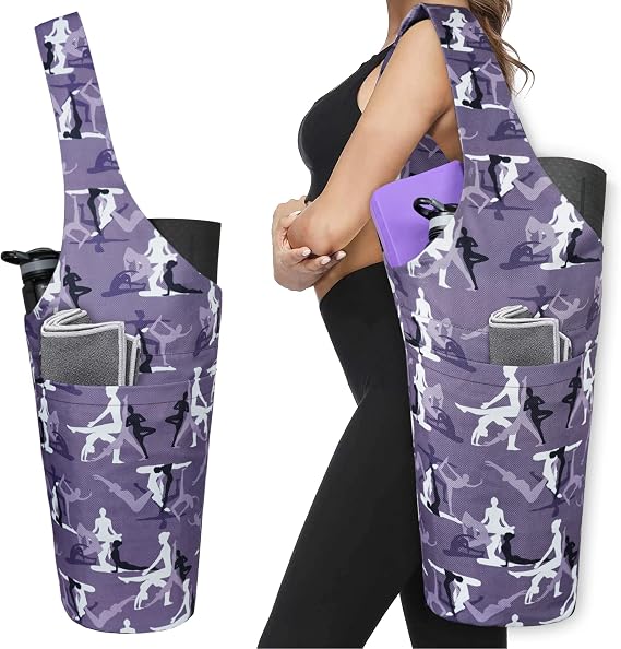 Yoga Mat Bag - Long Tote with Pockets - Holds More Yoga Accessories - Yoga Bag Fit Most Size Mats - Yoga Mat Carrier
