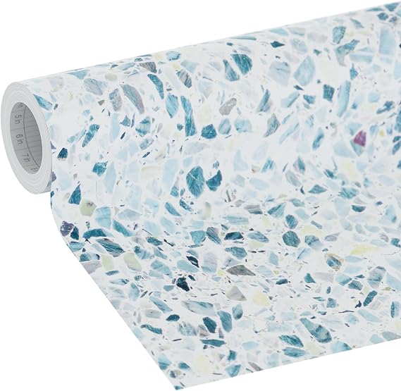 EasyLiner Peel & Stick Decor Removable Peel and Stick Wallpaper, Decorative Self Adhesive Shelf Liners for Cabinets, Walls, Resurfacing Projects 20 in x 18 ft, Sea Glass