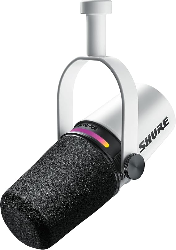 Shure MV7+ USB-C & XLR Podcast Dynamic Microphone - White