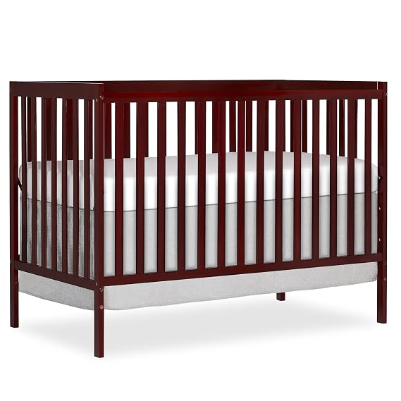Dream On Me Synergy 5-in-1 Crib, Toddler Bed in Cherry