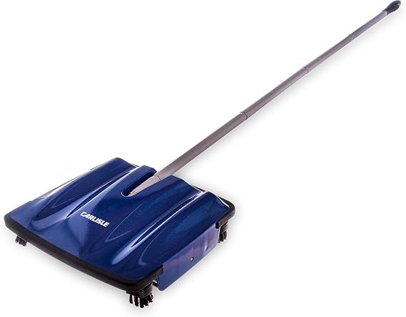 Carlisle FoodService Products Duo-Sweeper Rubberized Carpet and Floor Sweeper Efficient Manual Cleaning for Restaurants with Low Pile Carpets