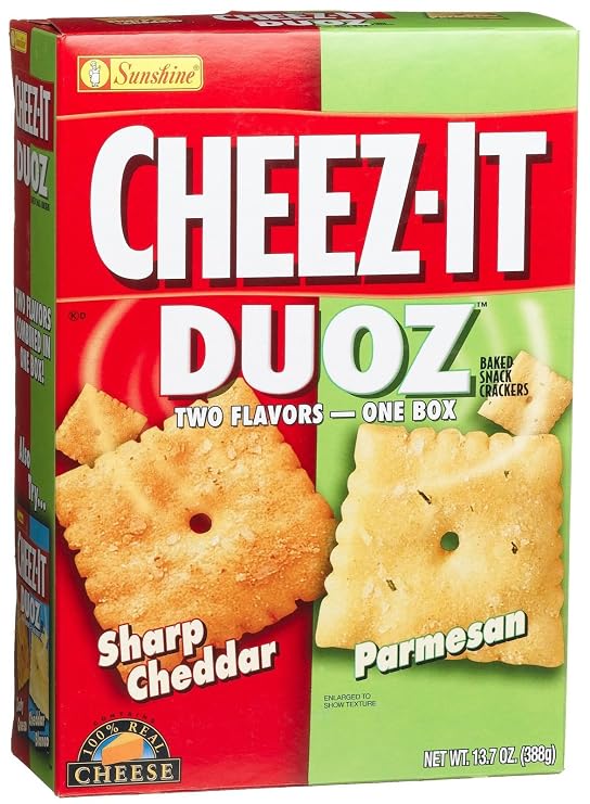Cheez-It Duoz Sharp Cheddar and Parmesan Baked Snack Crackers