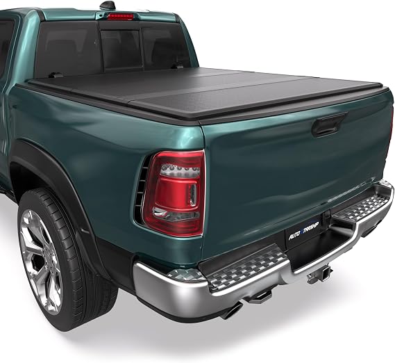 Fiberglass Hard Tri Truck Bed Tonneau Cover Compatible for 2009-2024 Dodge Ram 1500 (19-24 Classic & New Body), 2010-2024 Ram 2500 3500 Fleetside (w/o Ram Box) 5.7FT Short Bed68.4inch