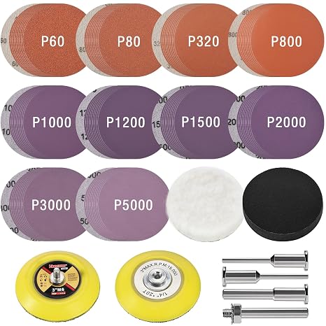 3 Inch Ceramic Alumina Sanding Discs Kit for Drill Sanding