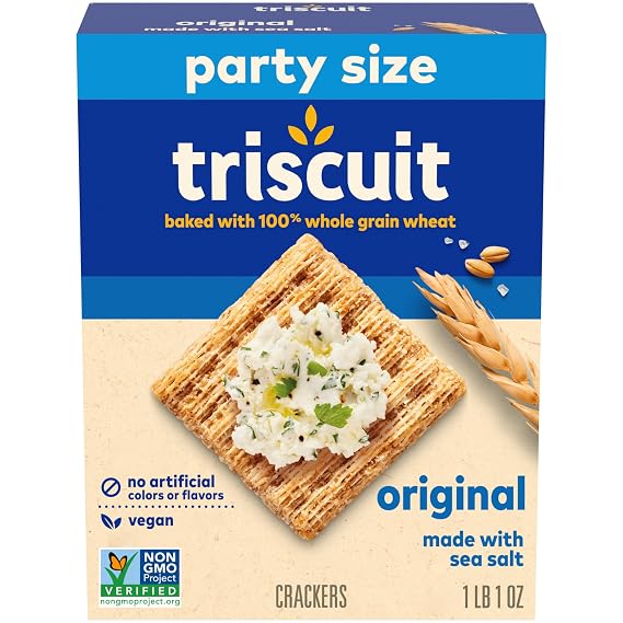 Triscuit Original Whole Grain Wheat Crackers, Healthy Snacks, 17 oz