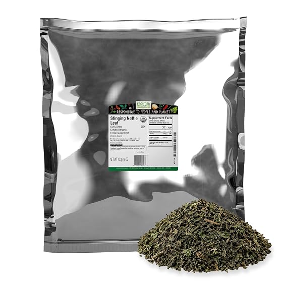 Frontier Co-op Organic Stinging Nettle Leaf, Cut and Sifted, For Making Nettle Tea, Kosher | 16 Ounce (Pack of 1)