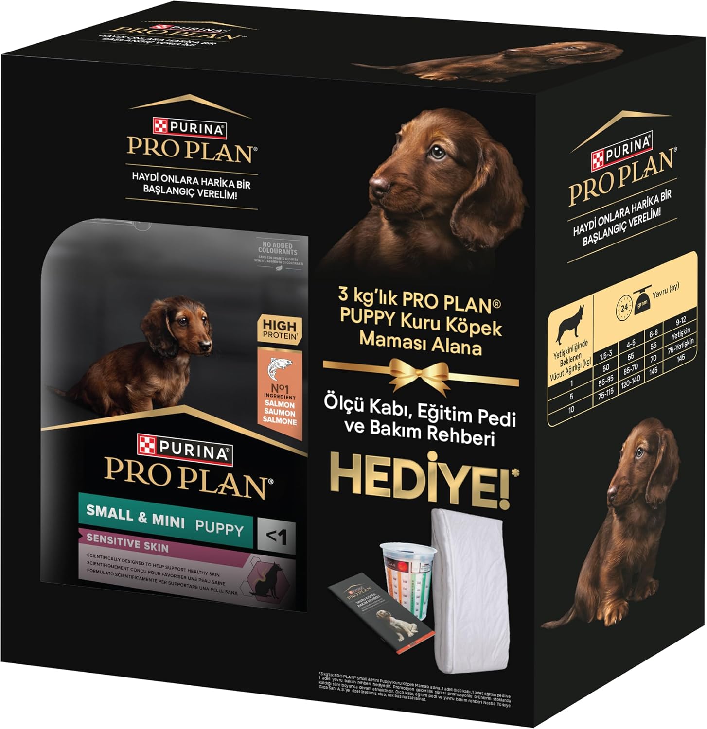Pro Plan mini puppy salmon puppy food 3 kg gift package