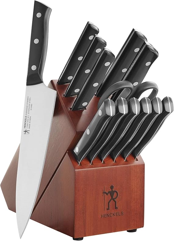 HENCKELS Everedge Dynamic Razor-Sharp 14-Piece Knife Set, Chef Knife, Bread Knife, Steak Knife, German Engineered Informed by 100 Years of Mastery