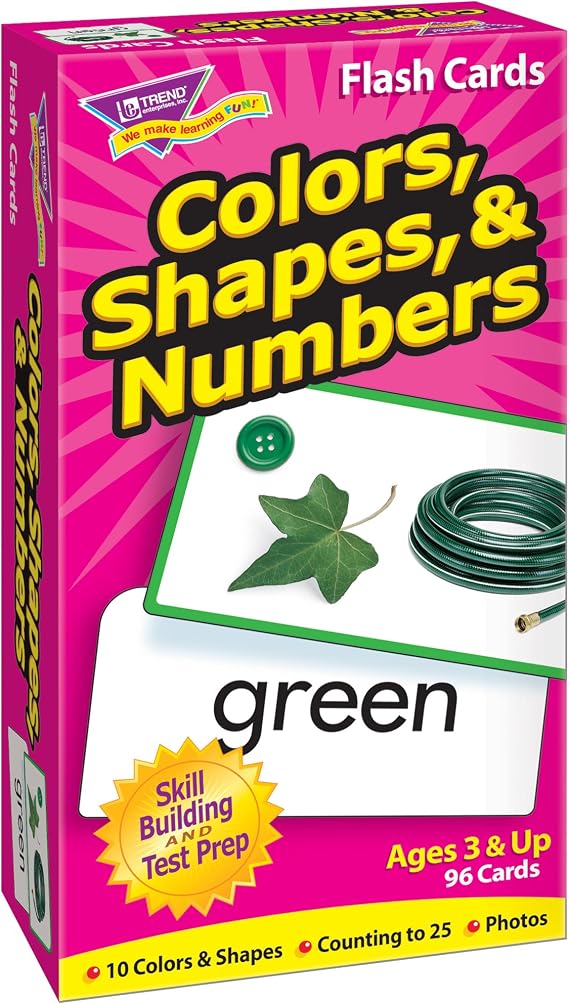 Trend Enterprises Colors, Shapes & Numbers Skill Drill Flash Cards, 96ct