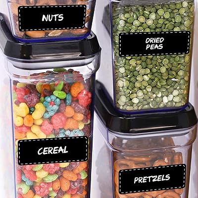 Lovable Labels Pre-printed Chalkboard Pantry Labels - 288 Dishwasher Safe Pantry Container Labels Help Keep Your Pantry Storage Bins Containers Jars Bottles Canisters Organized Dash Design