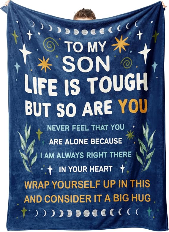Niyewsor Gifts for Son, Birthday Gifts for Sons Adult, to My Son Blanket