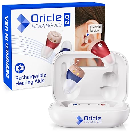 Oricle Standard 2.0 Hearing Aids for Seniors - Oricle Hearing Aids for Adults with Advanced Noise Cancellation - Portable Charging Case Included