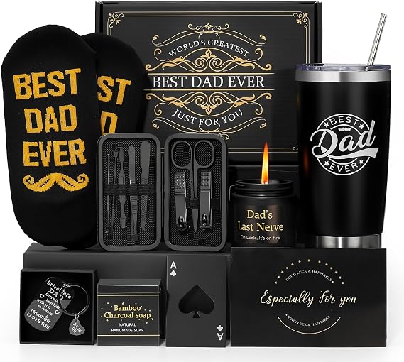 Dad Gifts Father Day Gifts from Daughter Son, Happy Birthday Gift Ideas for Dads Presents Basket for Dads Father Papa Gift from Son Daughter with 20 Oz Tumbler