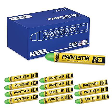 Markal 82836 F Paintstik - Rough Surfaces Solid Paint Marker, Flourescent Green (Pack of 12)