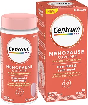 Centrum Clear Mind and Calm Mood Menopause Support Tablets, with Clinically Studied enXtra, 30 Count