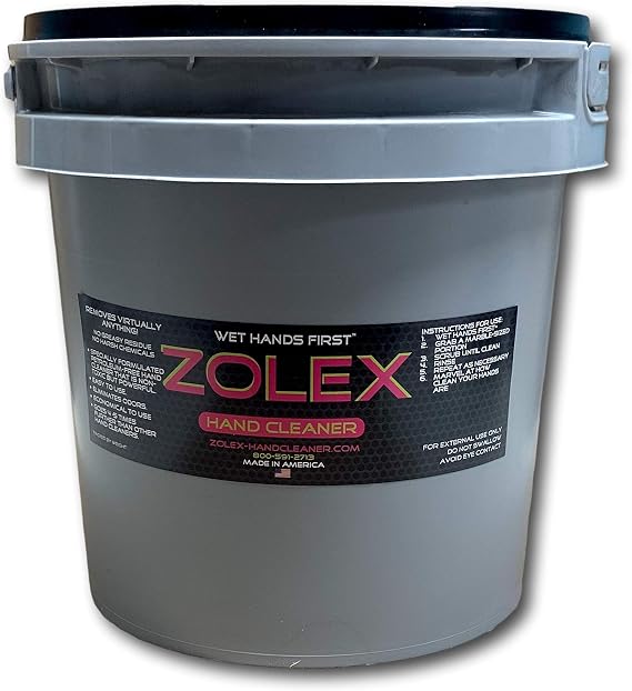 Zolex Water-Activated - Hand Cleaner for Working Hands| Stain Remover for Heavy Duty Workers | Grease Remover for Auto Mechanics - Non-Toxic Petroleum Free | Commercial-Sized Pail (12 lb)