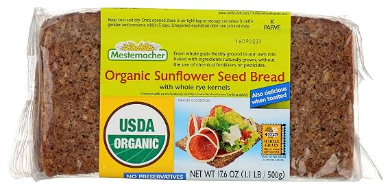 Mestemacher, Bread Sunflower Seed Organic, 17.6 Ounce
