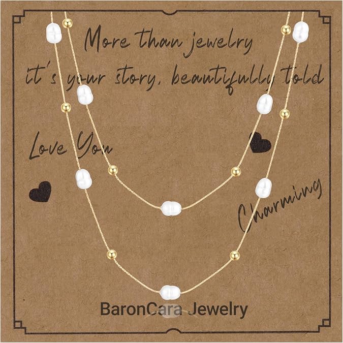 Pearl Necklace for Women Dainty Round Imitation Pearl Wedding Necklace for Women, Elegant Bridesmaid Jewelry, Simple & Delicate Jewelry Gifts