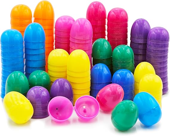 The Dreidel Company Fillable Easter Eggs 2.3" (25 Pack) with Hinge Bulk Colorful Bright Plastic Easter Eggs, Perfect for Easter Egg Hunt, Suprise Egg, 2.3" Assorted Colors (25-Pack)