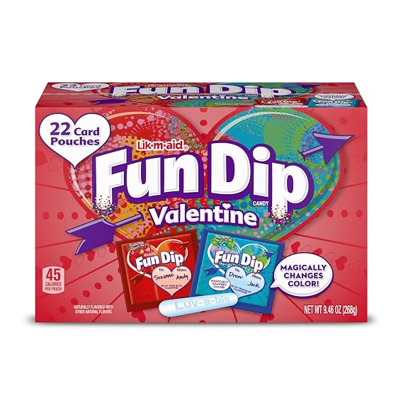 Fun Dip Valentine's Day Candy, Friendship Exchange, 22 Count Box