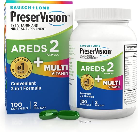 PreserVision AREDS 2 + Multivitamin Eye Vitamins, 100 Softgels
