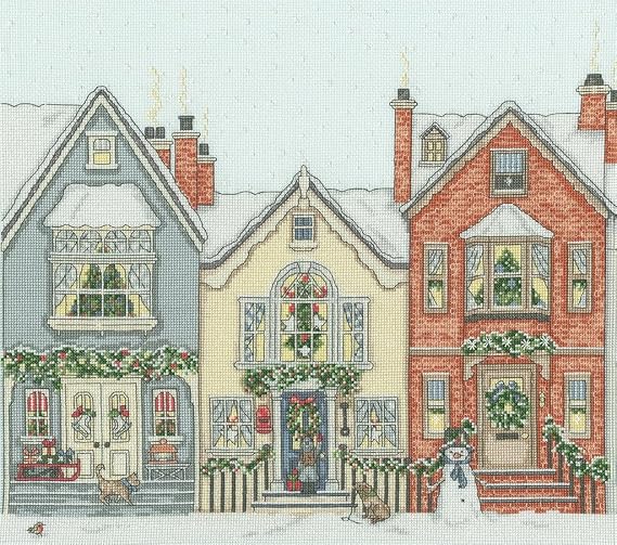 Bothy Threads Counted Cross Stitch Kit - Snowy Street