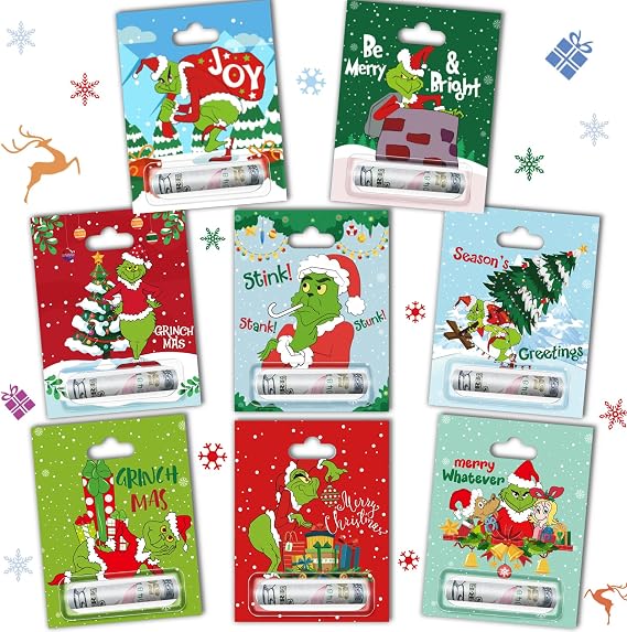 Christmas Money Holder Cards 8 Pack, Christmas Money Holder Ornaments for Gifting Cash, Holiday Gifting Money Cards for Kids, Funny Xmas Cash Gift Ideas, Merry Grinchmas Tree Hanging Ornaments Decor