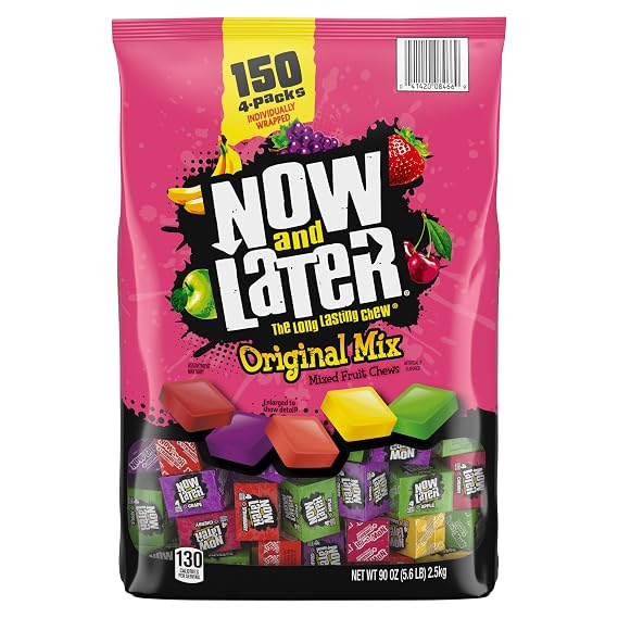 Now and Later Original Mix Fruity Candy, Individually Wrapped, 150 Ct, 90 oz