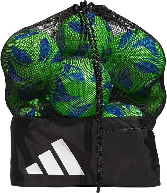 adidas Stadium Mesh Soccer Bag, Laundry Bag, Heavy Duty Soccer Ball Bags for Coaches, Men and Women, Holds Up To 15 Balls