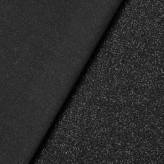 Metallic Moonlight on Interlock Fabric 57/58" Wide Shiny Sold BTY (Black)