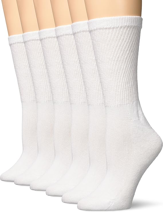 Hanes Women's 6 Pack Comfort Blend Crew Sock
