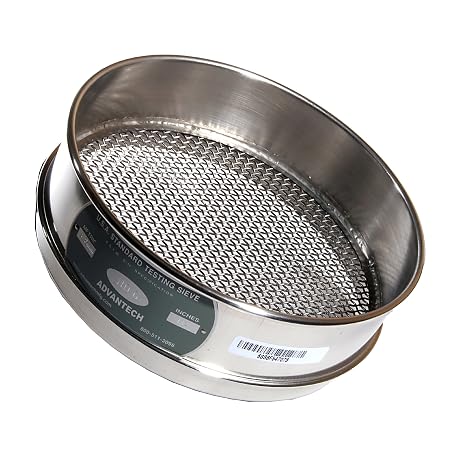 Advantech Stainless Steel Test Sieves, 12" Diameter, #6 Mesh, Half Height