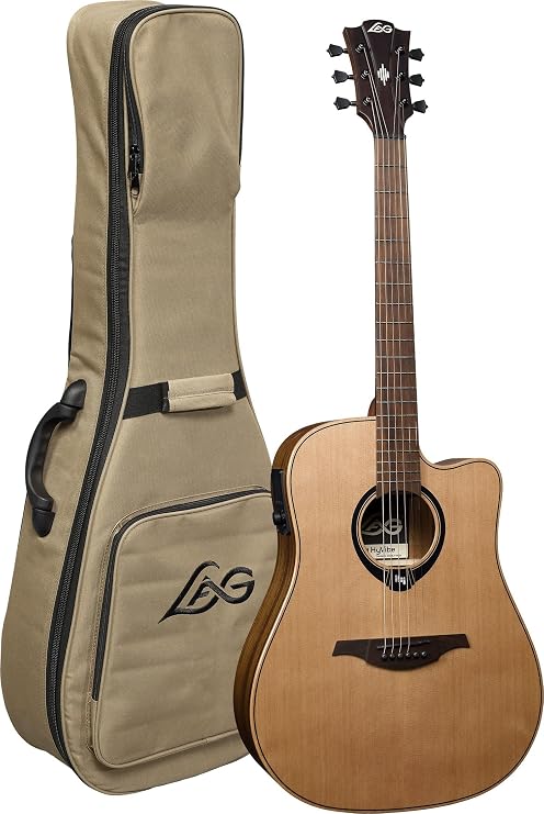 LAG GUITARS Hyvibe 10 Dreadnought Cutaway Satin Smart Guitar with built-in FXs and looper HV10DCE