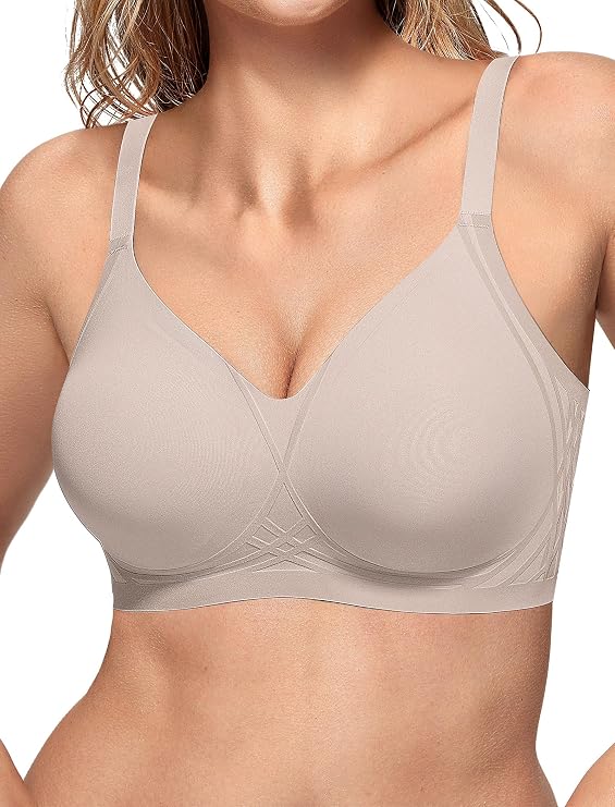 Vertvie Jelly Wireless Bras for Women No Underwire Lift Comfort | Seamless, Full Coverage, Push Up, Supportive, Everyday Bra, Comfortable, Convertible Straps, Wirefree T-shirt Bralette