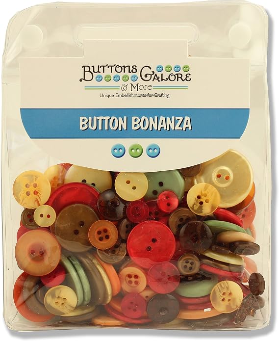 Buttons Galore 1/2 LB Hand Dyed Buttons in RE-CLOSEABLE Plastic Pouch (Harvest)