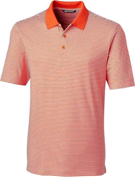Cutter & Buck Mens Moisture Wicking Drytec UPF 50 Forge Tonal Stripe Polo Shirt