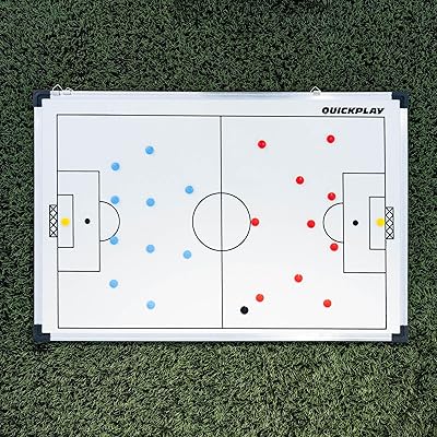 QUICKPLAY Soccer Coach Magnetic Tactics Board | Single Sided Magnetic Strategy Board | Available 2 Sizes - Small & Large |  with Magnets, Drywipe Marker and Eraser