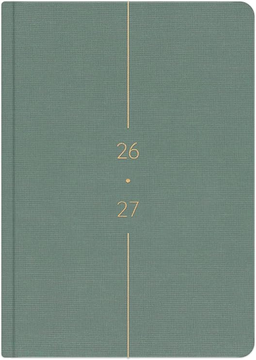 Matt Notebook 2026-2027 A5 Keten Akademik Ajanda 15x21 cm - 17 Aylık Yeşil