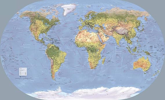 World Wall Map of Global Shipping Routes - 54" x 33" Laminated