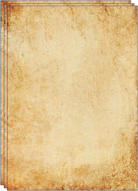 25 Sheets of Old Looking/Vintage Design Paper DIN A4. Great for Vintage invites and Letters