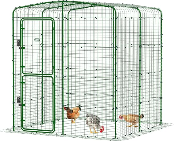 Omlet Walk in Chicken Run | Strong, Spacious and Secure Outdoor Poultry Enclosure | Easy to Assemble All-Round Heavy Duty Steel | Unique Anti-Tunnel Skirt | High-Rise 6ft x 6ft x 6ft